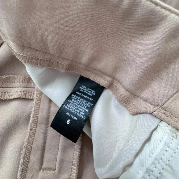 Express Tan/beige three-quarter length office work trousers pants. size 6 - Picture 7 of 14